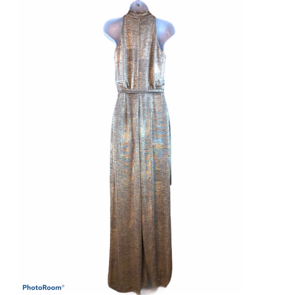 Women’s Vince Camuto Metallic Halter Jumpsuit - Picture 7 of 10